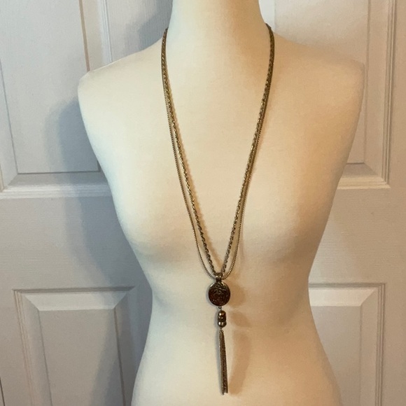 Ruby Rd Gold Tone Long Necklace Double Chain - Picture 1 of 6